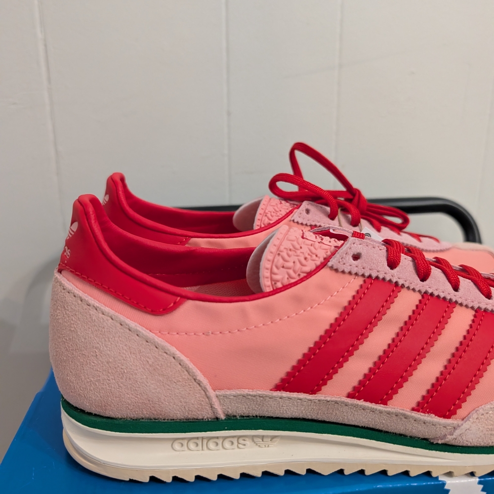 Adidas Women's Pink and Red Sneakers - Picture 2 of 6